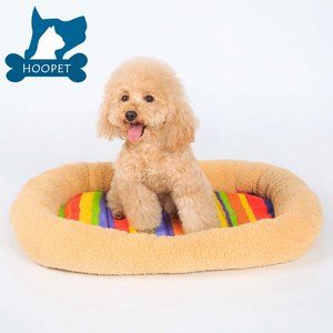 Anti-slip Bottom Colorful Canvas Padded Pet Bolster Bed Kennel Crate Carrier Mat